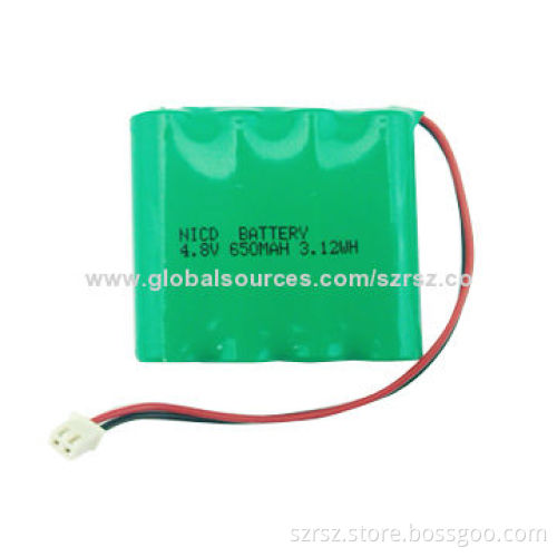 NiCD Battery Pack, 4.2V, 650mAh Capacity